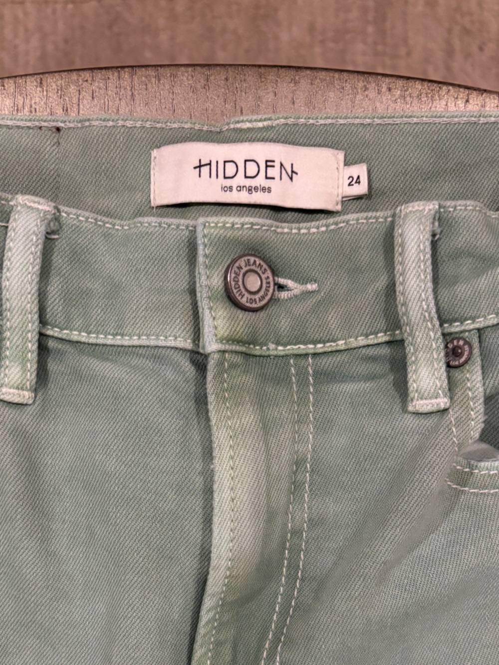 Hidden Los Angeles Women's Wide Leg Jeans - Sage Green